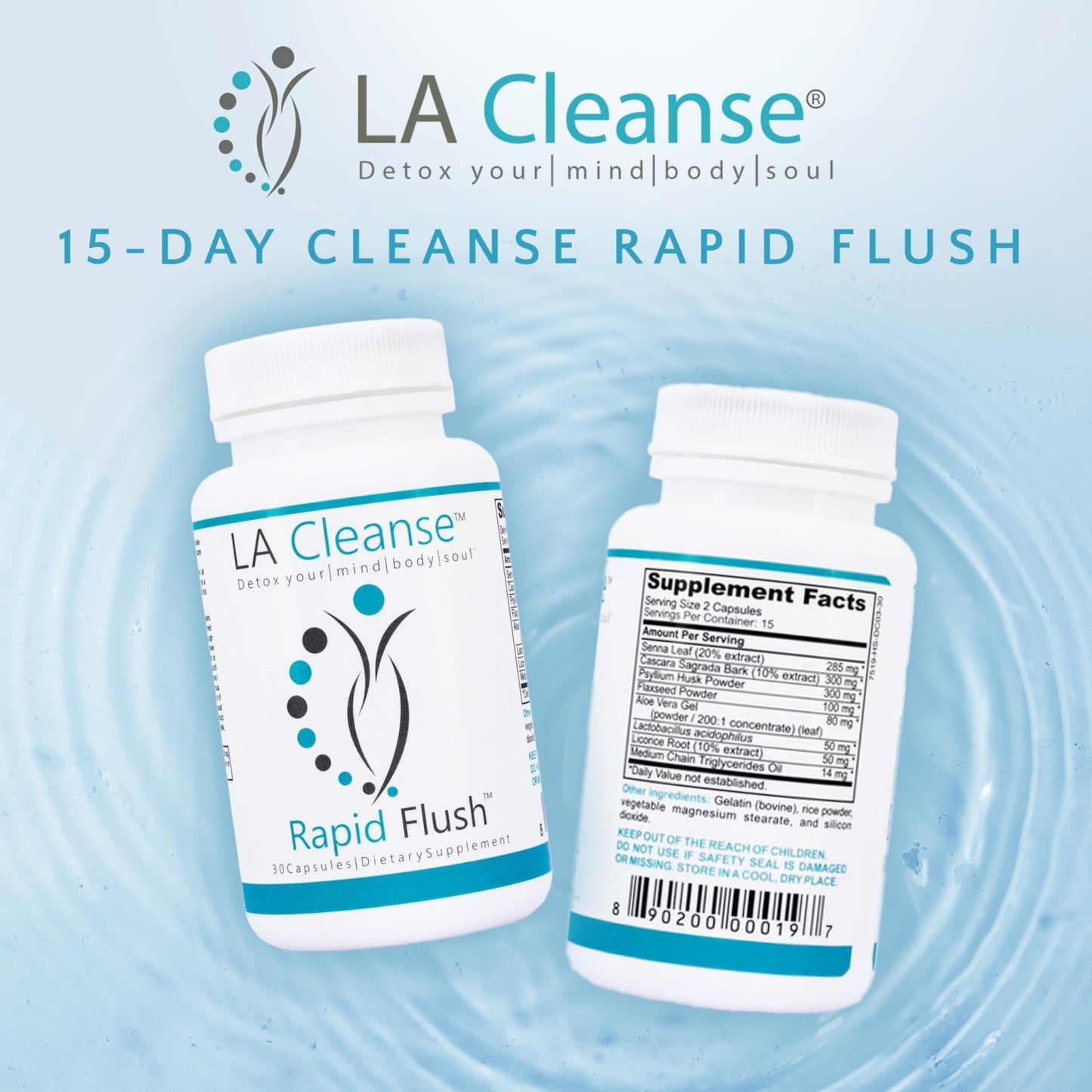 15 Day Cleanse and Detox - Rapid Flush 15 Day Gut Cleanse for Detox, Colon Cleanse, Gut Support - Enhance Digestion with Cascara Sagrada, - dailyvitalstore