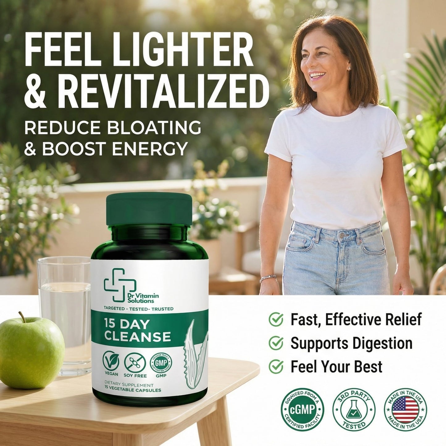 15 Day Colon Cleanse & Detox for Women and Men, Gut Cleanse with Senna, Aloe Vera, Psyllium Husk & Probiotics, Bloating, Constipation Relief, Gentle, Vegan, - dailyvitalstore