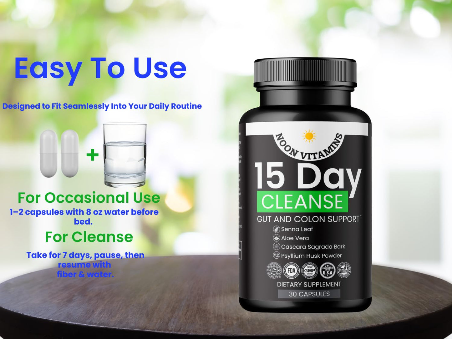 15-Day Colon Cleanse & Gut Detox – Natural Probiotic Cleanser with Senna Leaf, Psyllium & Aloe – Halal for Men & Women – Supports Digestive Health - dailyvitalstore