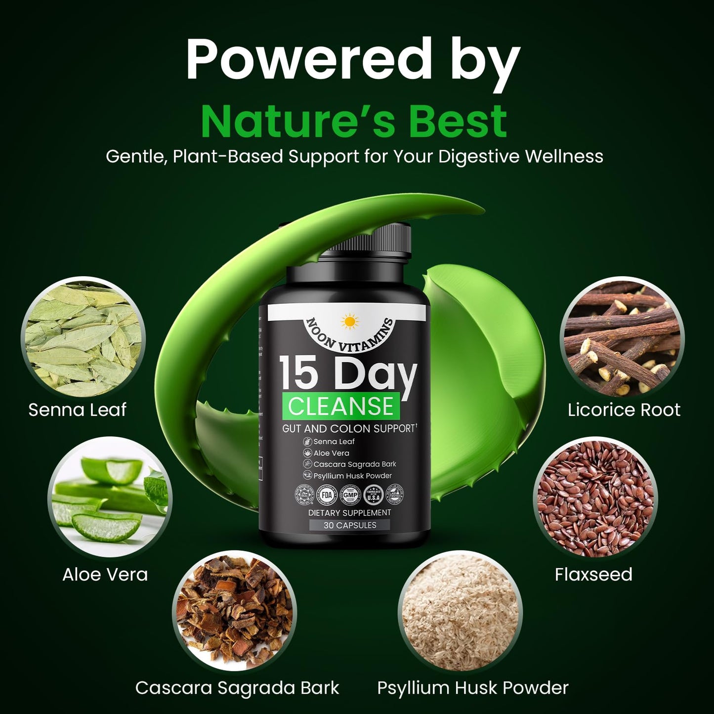 15-Day Colon Cleanse & Gut Detox – Natural Probiotic Cleanser with Senna Leaf, Psyllium & Aloe – Halal for Men & Women – Supports Digestive Health - dailyvitalstore