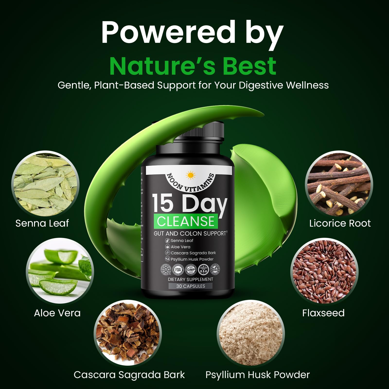 15-Day Colon Cleanse & Gut Detox – Natural Probiotic Cleanser with Senna Leaf, Psyllium & Aloe – Halal for Men & Women – Supports Digestive Health - dailyvitalstore