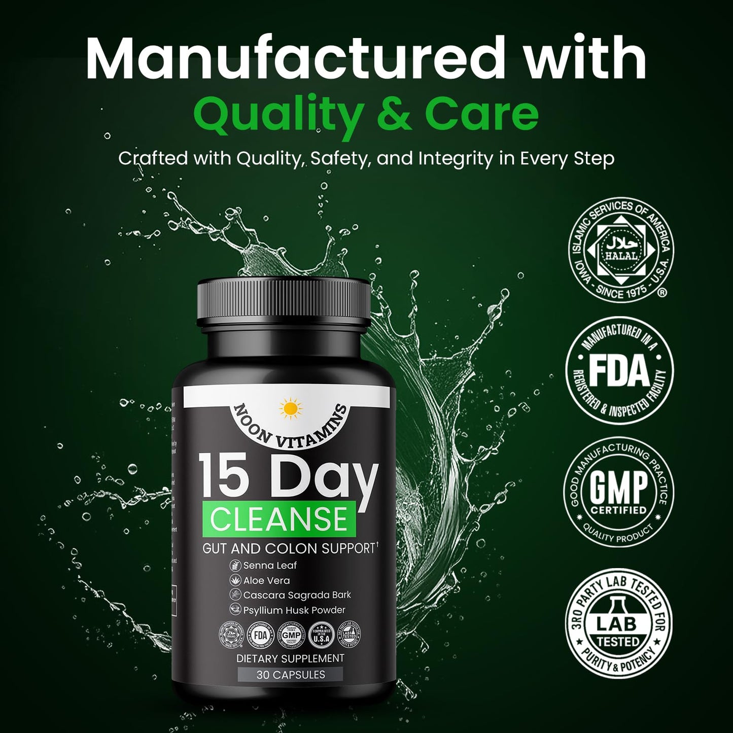 15-Day Colon Cleanse & Gut Detox – Natural Probiotic Cleanser with Senna Leaf, Psyllium & Aloe – Halal for Men & Women – Supports Digestive Health - dailyvitalstore