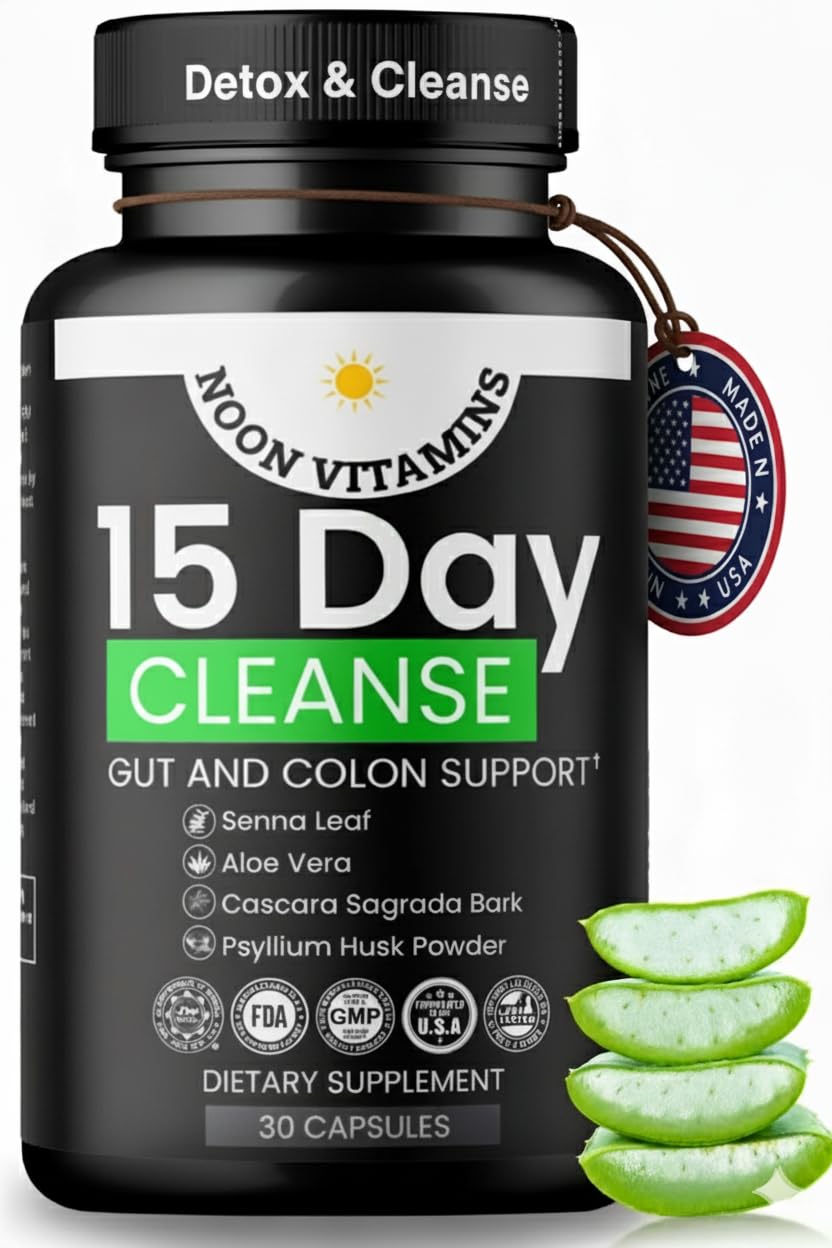 15-Day Colon Cleanse & Gut Detox – Natural Probiotic Cleanser with Senna Leaf, Psyllium & Aloe – Halal for Men & Women – Supports Digestive Health - dailyvitalstore