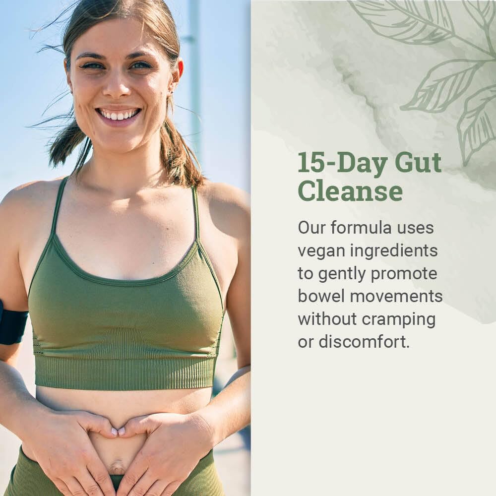 15 Day Gut Cleanse Detox For Women and Men - Vegan, Non-GMO Ingredients For Waist Loss and Constipation Relief With A 15 Day Cleanse Gut Support Without Cramping, - dailyvitalstore