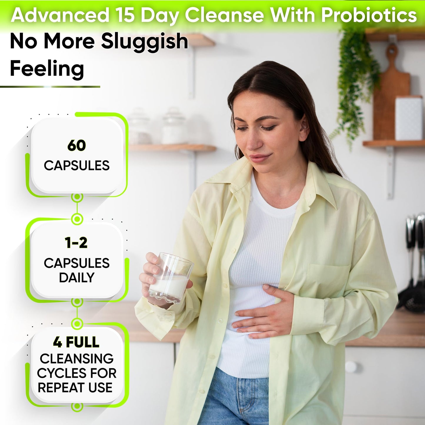 15 Day Gut Cleanse Detox for Women & Men - Advanced 15 Days Colon Cleanse with Probiotics and Psyllium Husk for Constipation Relief, Digestive Health, - dailyvitalstore