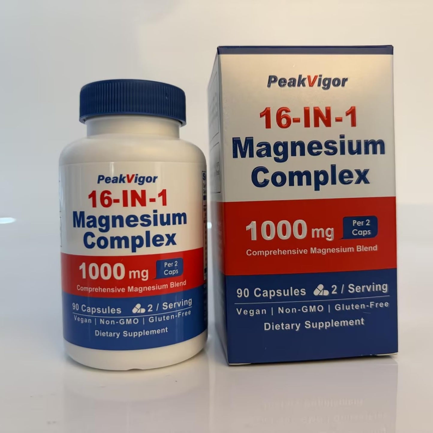 16 in 1 Magnesium Complex, 1000mg Magnesium Complex Supplement for Women with Magnesium Glycinate, Citrate, Orotate, L-Threonate, Malate, Third-Party Tested, Easy-Swallow Vegan Capsules - dailyvitalstore