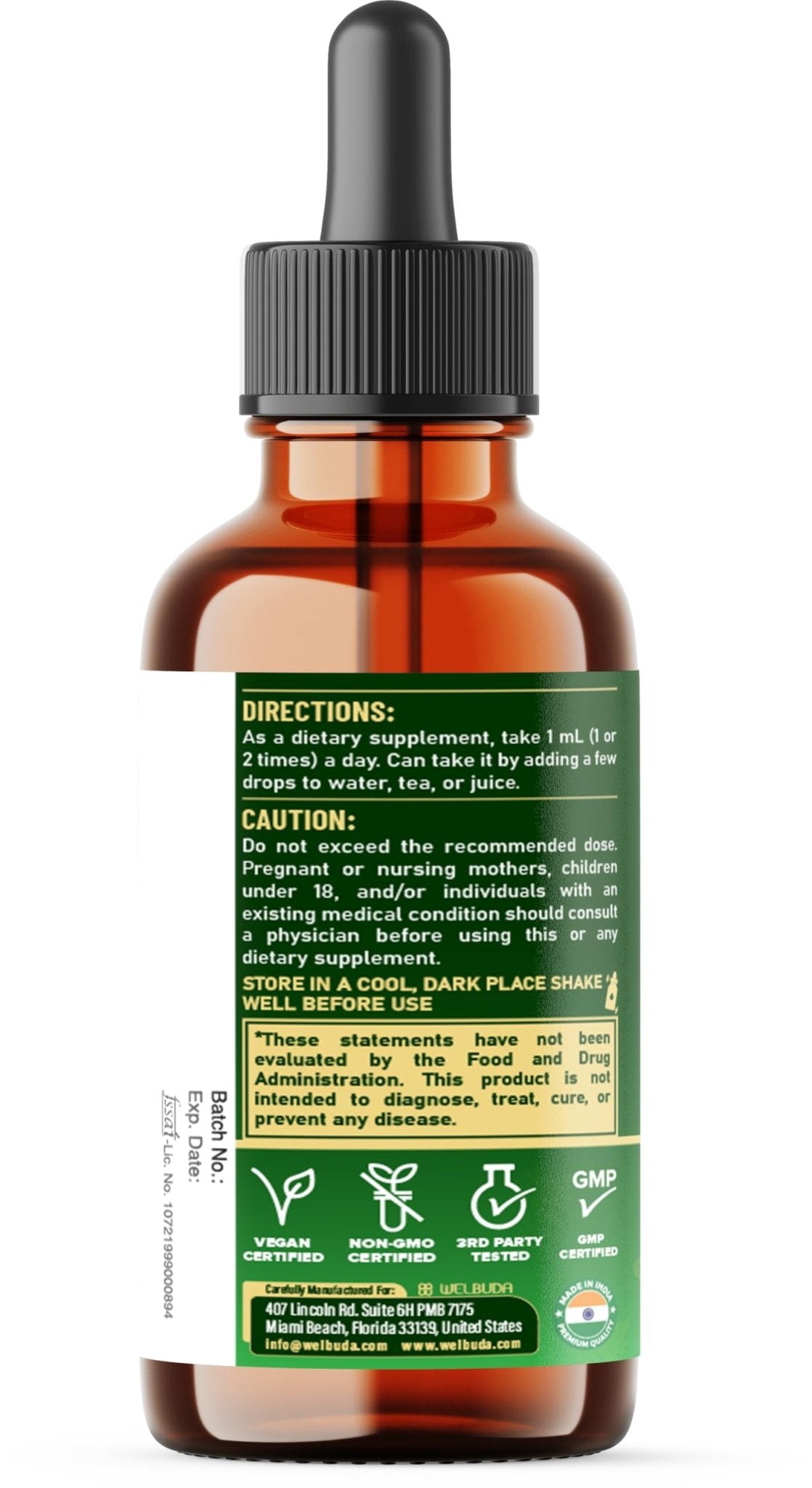 17in1 Rhodiola Rosea Liquid Supplement with Ashwagandha, Magnesium Glycine, L-Theanine, Vitamin C, Vitamin D3, Vitamin K2, Ginkgo, Turmeric, Holy Basil and More - 1 FL Oz - 60 Day Supply - dailyvitalstore