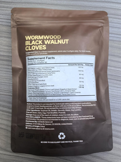 18-in-1 Black Walnut Wormwood Cleanse for Humans, 80 Day Supply, Serving, Rapid Gut Cleanse & Digestive Health with Clove, Garlic, Turmeric, Pumpkin Seed, - dailyvitalstore