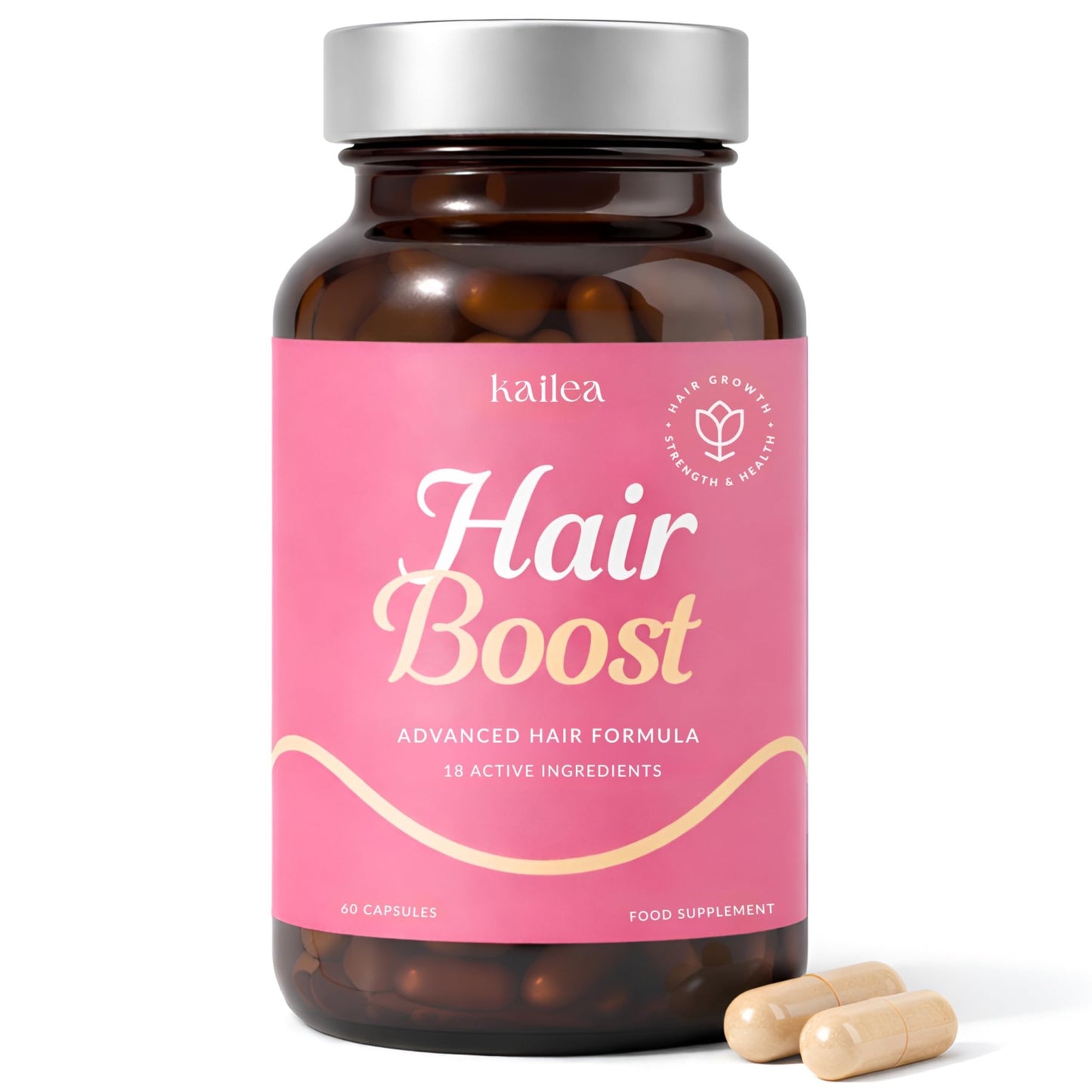 18-in-1 Hair Growth Supplement | Collagen, Hyaluronic Acid, Nettle, Silica, Biotin, Grape Seed Extract, Bamboo | Stronger, Thicker, Longer Hair – Supports Hair Volume, Shine, Scalp & Nail Health - dailyvitalstore