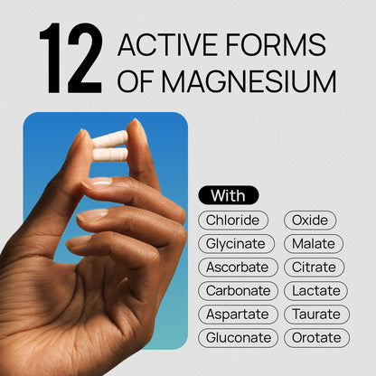 18 in 1 Magnesium Complex for Women and Men | Liposomal Magnesium Supplement with Glycinate, Citrate, Malate, Taurate, D3 & K2 | High Absorption for Muscle, Sleep, Bone, Nerve Support | 90 Capsules - dailyvitalstore