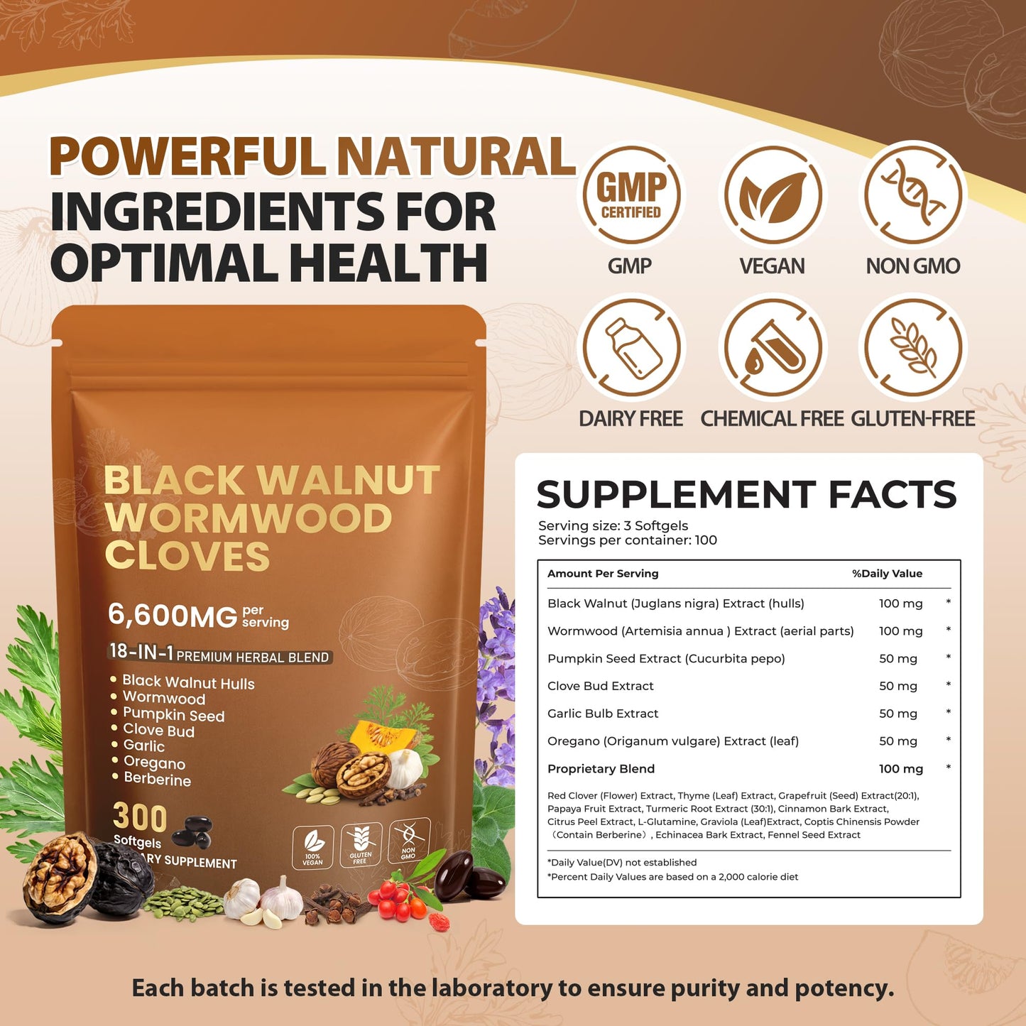 18-in-1 Wormwood Black Walnut Clove Parasite Cleanse | Gut Cleanse & Detox ,Digestive Balance with Garlic, Turmeric, Pumpkin Seed, Oregano - dailyvitalstore
