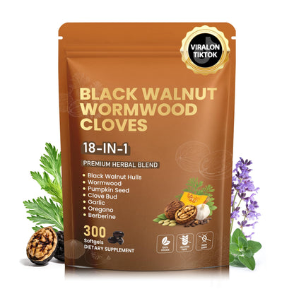 18-in-1 Wormwood Black Walnut Clove Parasite Cleanse | Gut Cleanse & Detox ,Digestive Balance with Garlic, Turmeric, Pumpkin Seed, Oregano - dailyvitalstore