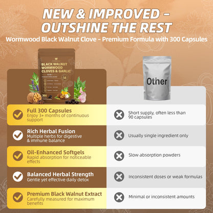 18-in-1 Wormwood Black Walnut Clove Parasite Cleanse, Herbal Blend with Garlic, Turmeric, Pumpkin Seed, Oregano & Berberine, Gut Health & Antioxidant Balance - dailyvitalstore