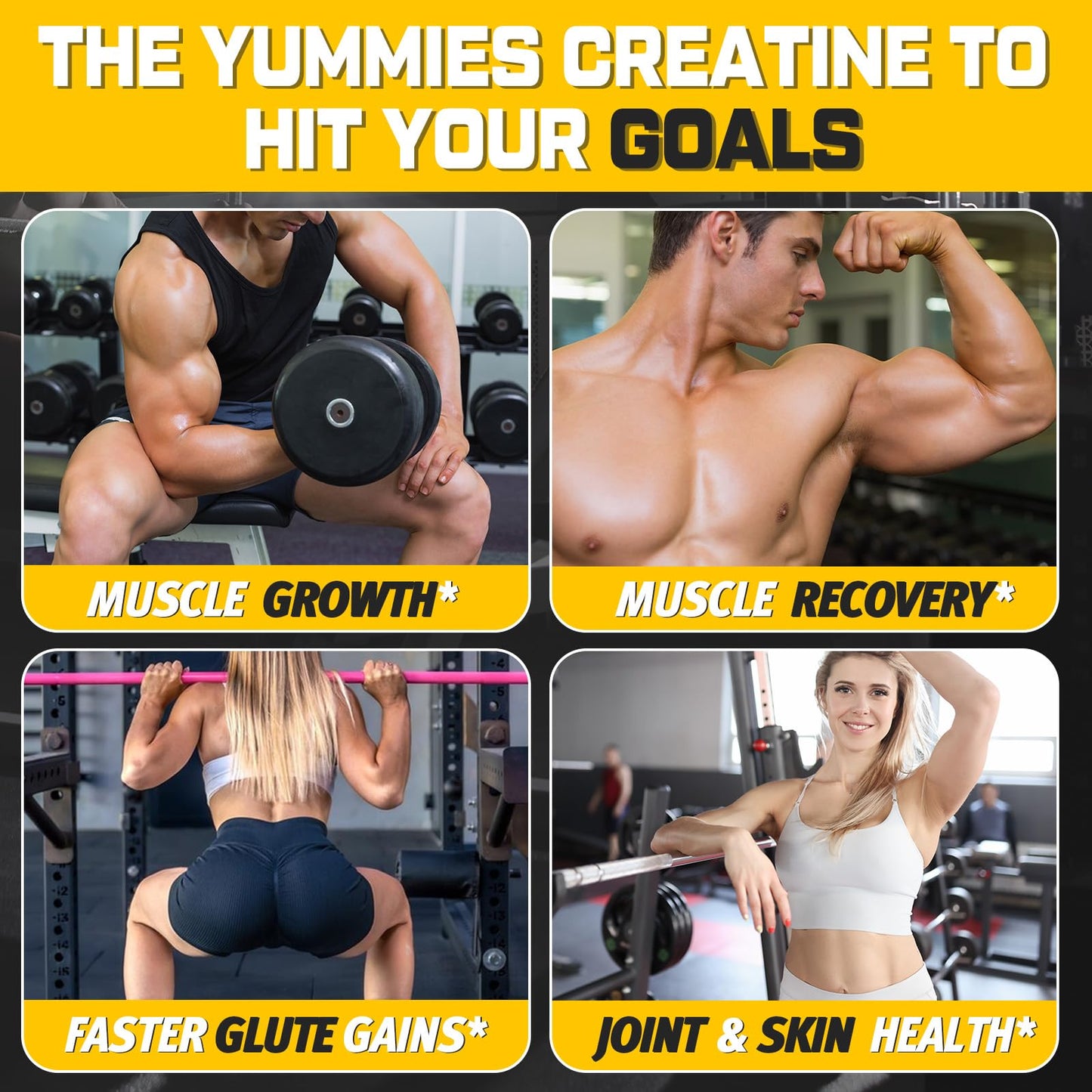 (180 Count) Creatine Monohydrate Gummies for Men & Women - Creatine Pre Workout Gummies for Muscle Builder, Muscle Strength, Recovery, Endurance, Energy, - dailyvitalstore