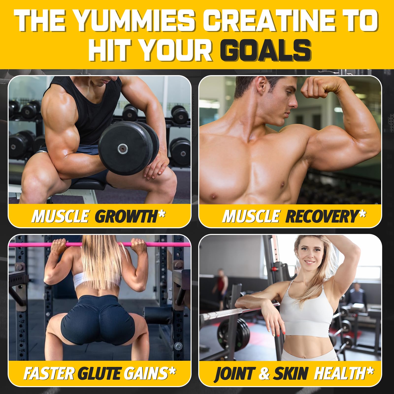 (180 Count) Creatine Monohydrate Gummies for Men & Women - Creatine Pre Workout Gummies for Muscle Builder, Muscle Strength, Recovery, Endurance, Energy, - dailyvitalstore