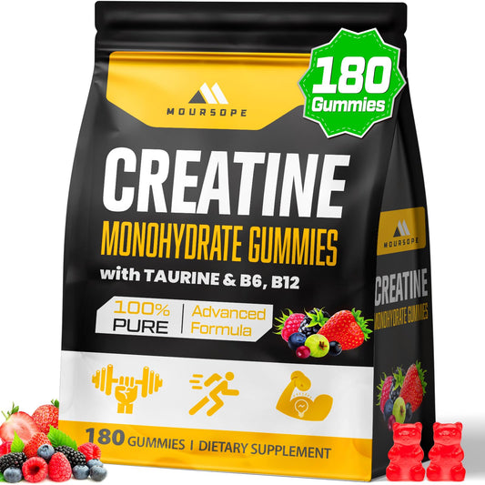 (180 Count) Creatine Monohydrate Gummies for Men & Women - Creatine Pre Workout Gummies for Muscle Builder, Muscle Strength, Recovery, Endurance, Energy, - dailyvitalstore