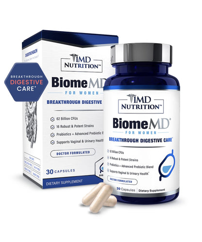 1MD Nutrition BiomeMD Probiotics for Women - Daily Prebiotics and Probiotics for Women - More Than 60 Billion CFUs, 15 Strains - Womens Probiotic to Support Urinary - dailyvitalstore