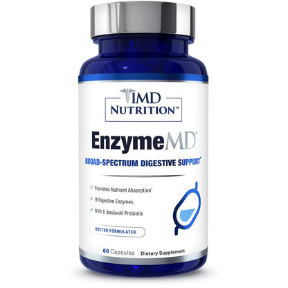 1MD Nutrition EnzymeMD - Digestive Enzymes Supplement - Doctor Formulated | 18 Plant-Based Enzymes - Gas & Bloating Support | 60 Capsules - dailyvitalstore