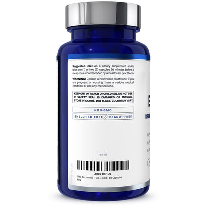 1MD Nutrition EnzymeMD - Digestive Enzymes Supplement - Doctor Formulated | 18 Plant-Based Enzymes - Gas & Bloating Support | 60 Capsules - dailyvitalstore