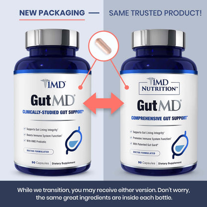1MD Nutrition GutMD - L-Glutamine Capsules w/Prebiotic for Gut Health - L Glutamine Supplement - Supports Healthy Digestive - dailyvitalstore