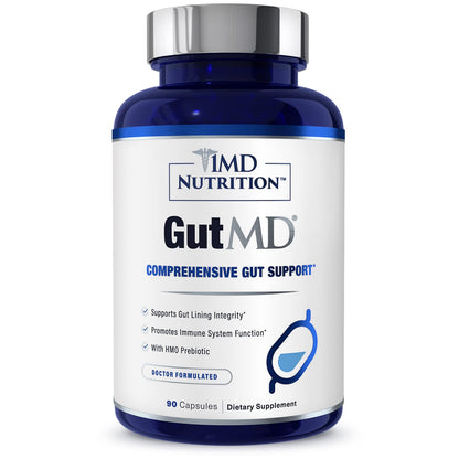 1MD Nutrition GutMD - L-Glutamine Capsules w/Prebiotic for Gut Health - L Glutamine Supplement - Supports Healthy Digestive - dailyvitalstore