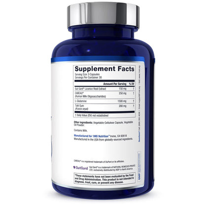 1MD Nutrition GutMD - L-Glutamine Capsules w/Prebiotic for Gut Health - L Glutamine Supplement - Supports Healthy Digestive - dailyvitalstore