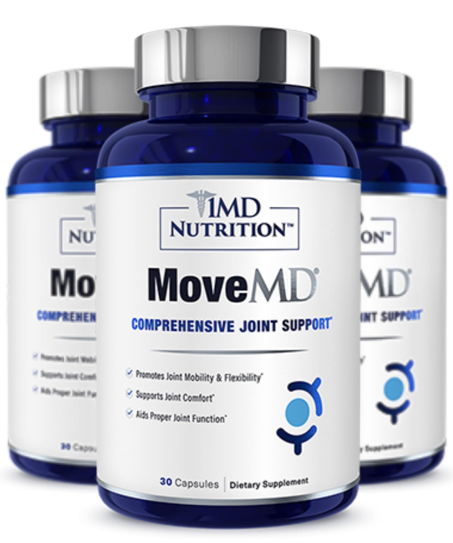 1MD Nutrition MoveMD - Joint Health Supplement - Doctor Formulated | with Collagen, Astaxanthin, and More | 30 Capsules (3-Pack) - dailyvitalstore