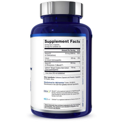 1MD Nutrition OsteoMD for Comprehensive Bone Support | with Calcium Hydroxyapatite, Vitamin D3 & K2 | 180 Capsules (2-Pack) - dailyvitalstore