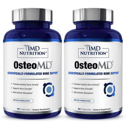 1MD Nutrition OsteoMD for Comprehensive Bone Support | with Calcium Hydroxyapatite, Vitamin D3 & K2 | 180 Capsules (2-Pack) - dailyvitalstore