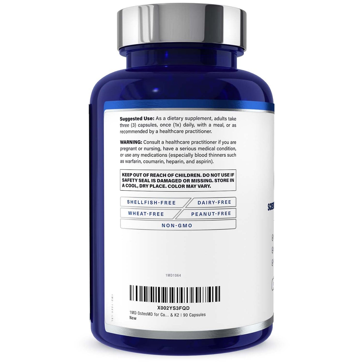 1MD Nutrition OsteoMD for Comprehensive Bone Support | with Calcium Hydroxyapatite, Vitamin D3 & K2 | 180 Capsules (2-Pack) - dailyvitalstore