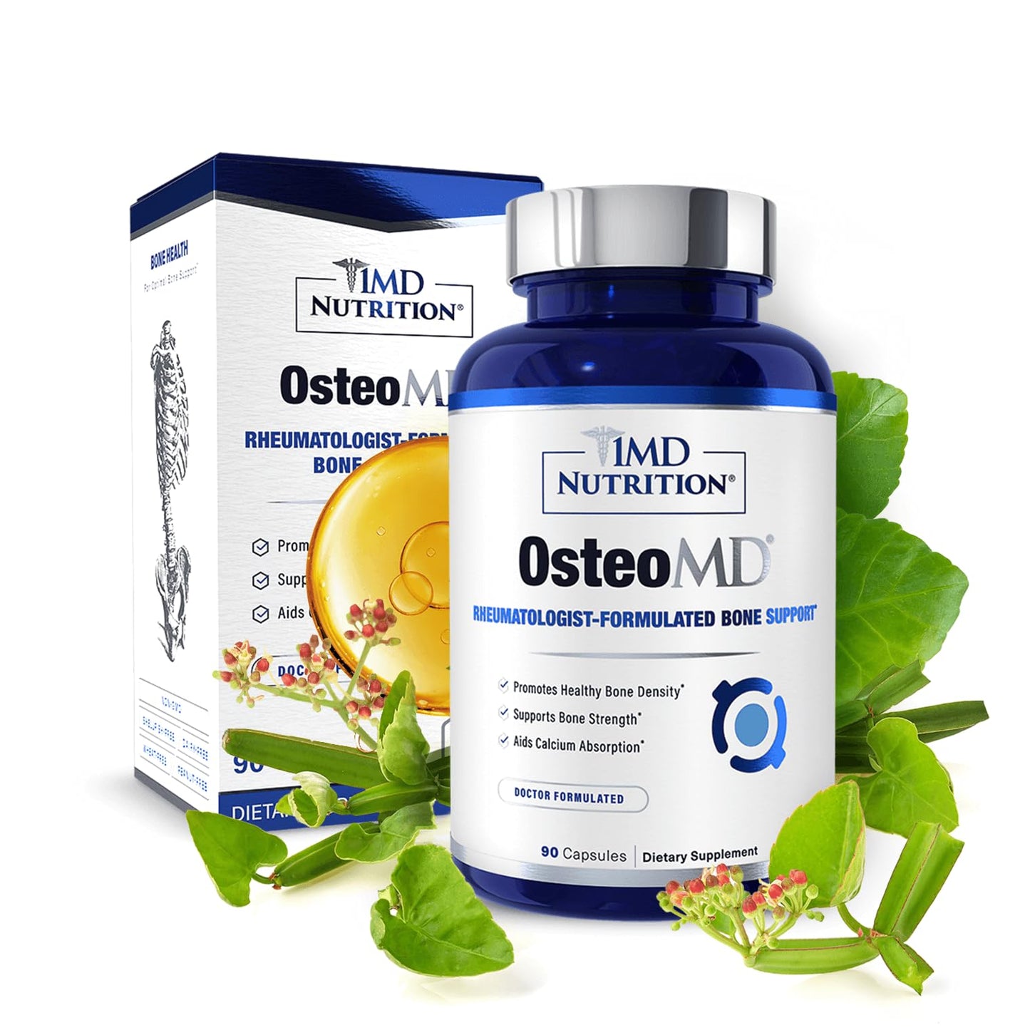 1MD Nutrition OsteoMD for Comprehensive Support - Supplement for Women and Men - Promote Density w/Vitamin D - Hydroxyapatite - dailyvitalstore