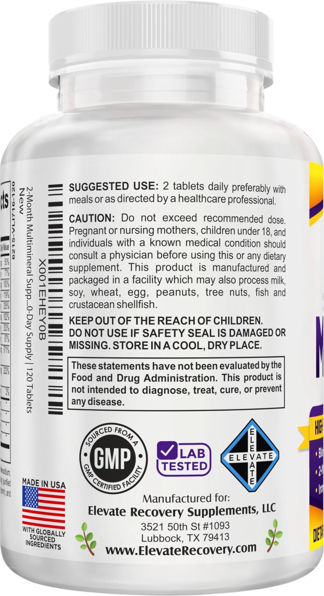 2-Month Multimineral Supplement Support Iron-Free Formula | Daily Multiminerals | Multi-Mineral Supplements | Minerals Complex | 60-Day Bulk Supply | 120 Tablets - dailyvitalstore