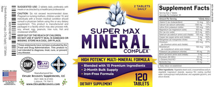 2-Month Multimineral Supplement Support Iron-Free Formula | Daily Multiminerals | Multi-Mineral Supplements | Minerals Complex | 60-Day Bulk Supply | 120 Tablets - dailyvitalstore