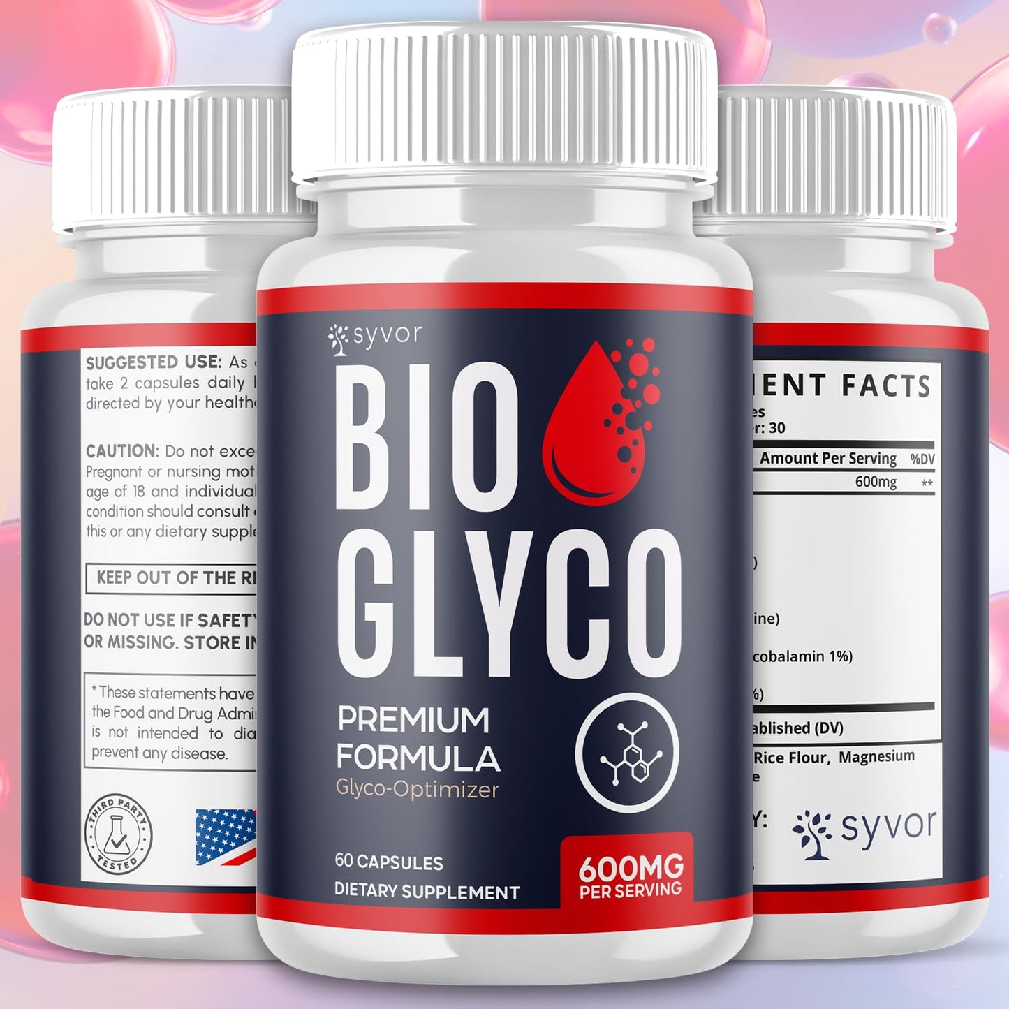 (2 Pack) Bio Glyco Capsules, Official BioGlyco Blood Health Support Pills with All Natural Ingredients, Advanced Blood Optimizer with Maximum Strength Premium Vitamins for Women & Men (120 Capsules) - dailyvitalstore