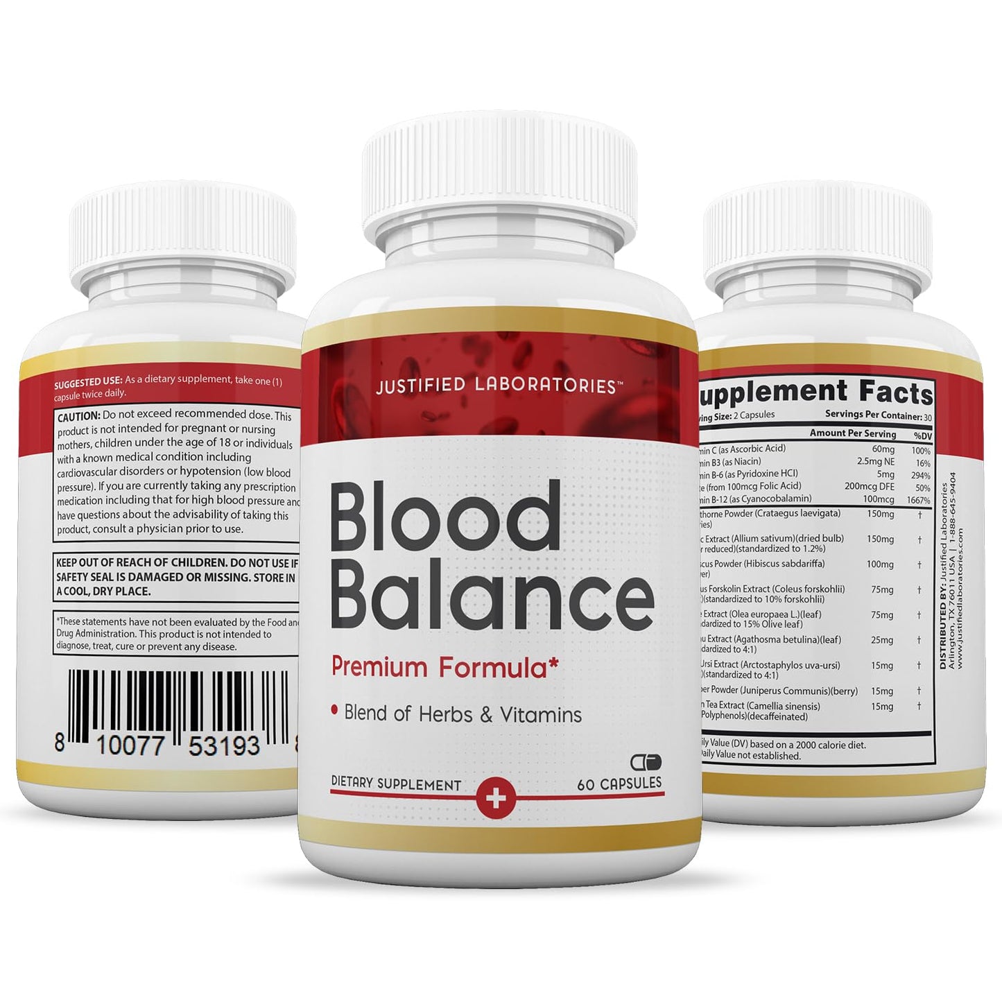 (2 Pack) Blood Balance Advanced Formula 688MG Supplement Pills 120 Capsules - dailyvitalstore