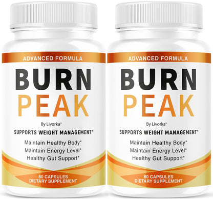 (2 Pack) Burn Peak Capsules - Official BurnPeak Weight Pills Advanced Premium Support, All Natural Burn Peak Pink Salt Trick Supplement for Overall Health & Wellness Reviews, 120 Capsules for 2 Months - dailyvitalstore