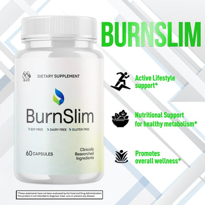 (2 Pack) Burn Slim Capsules, Official Burnslim Pills with All Natural Ingredients, Advanced Burn Slim Health and Wellness Vitamin Supplement Supporting Active Lifestyle for Women & Men (120 Capsules) - dailyvitalstore