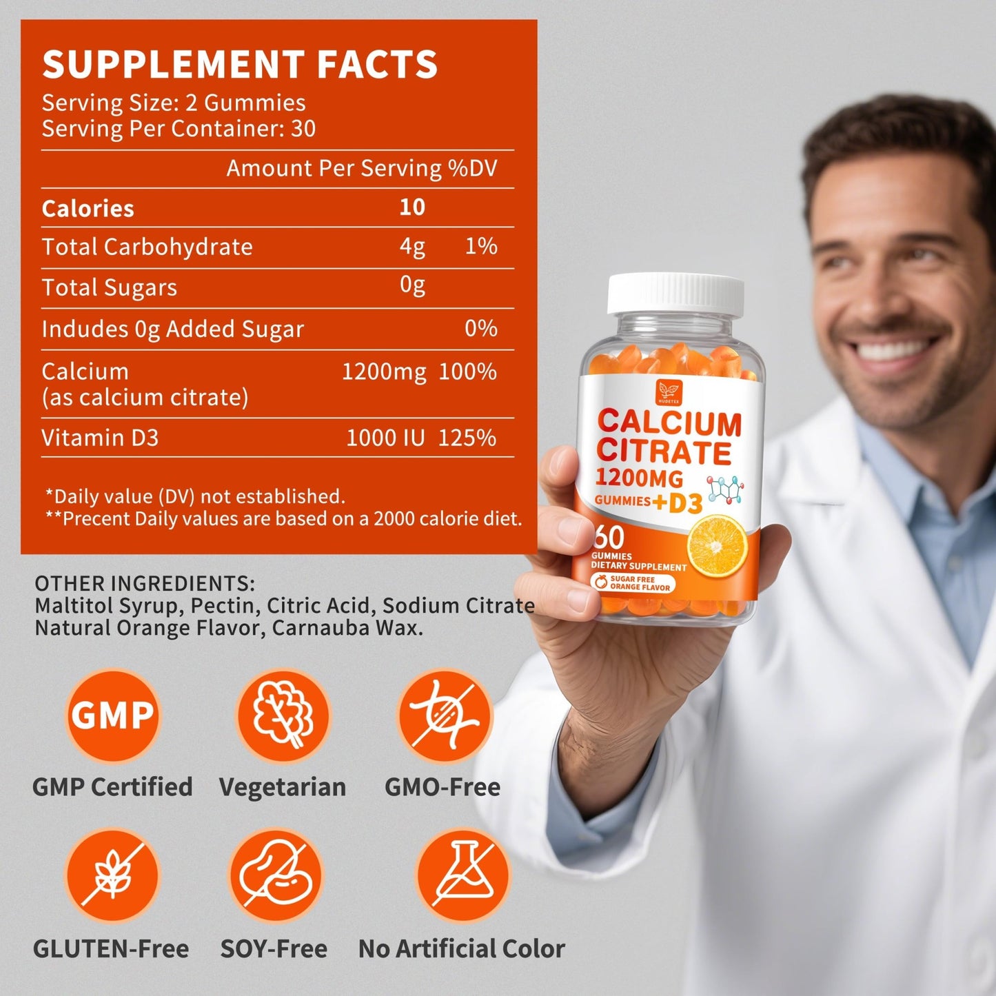 (2 Pack) Calcium Citrate 1200 mg with Vitamin D3 Gummies for Women & Men,Calcium Supplements for Bone & Teeth Support,High Absorption - Easy to Digest, - dailyvitalstore