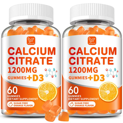(2 Pack) Calcium Citrate 1200 mg with Vitamin D3 Gummies for Women & Men,Calcium Supplements for Bone & Teeth Support,High Absorption - Easy to Digest, - dailyvitalstore