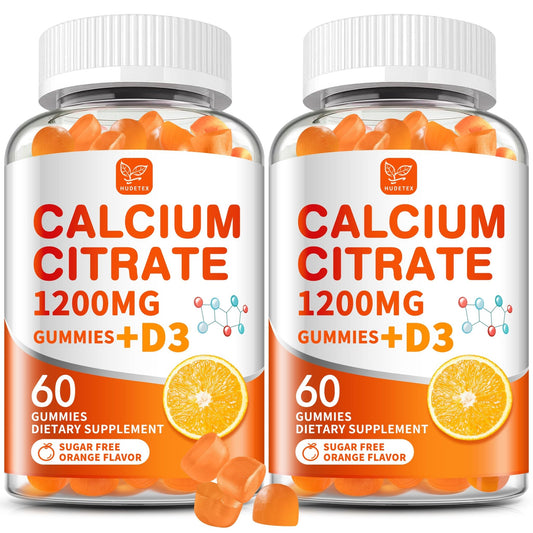 (2 Pack) Calcium Citrate 1200 mg with Vitamin D3 Gummies for Women & Men,Calcium Supplements for Bone & Teeth Support,High Absorption - Easy to Digest, - dailyvitalstore