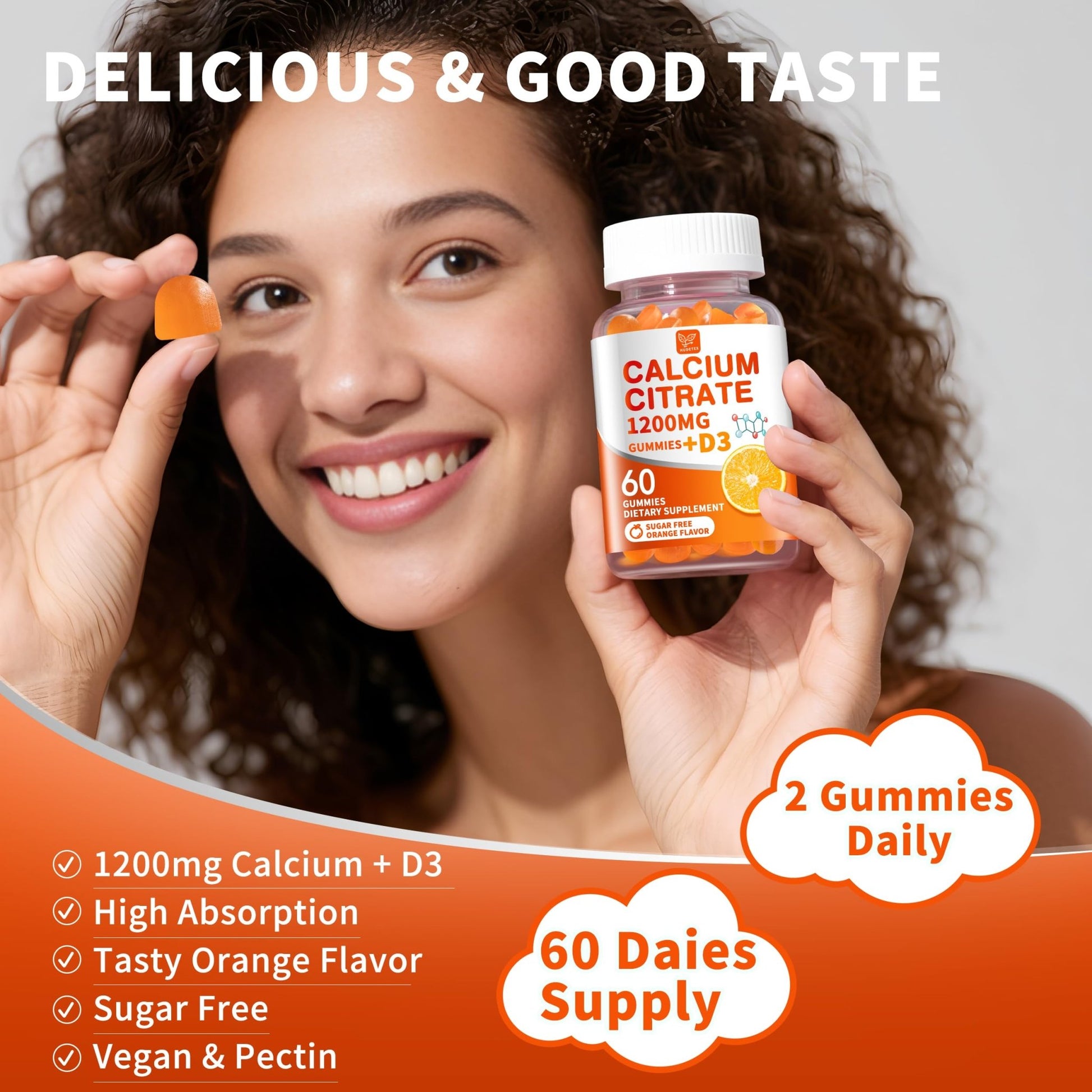 (2 Pack) Calcium Citrate 1200 mg with Vitamin D3 Gummies for Women & Men,Calcium Supplements for Bone & Teeth Support,High Absorption - Easy to Digest, - dailyvitalstore