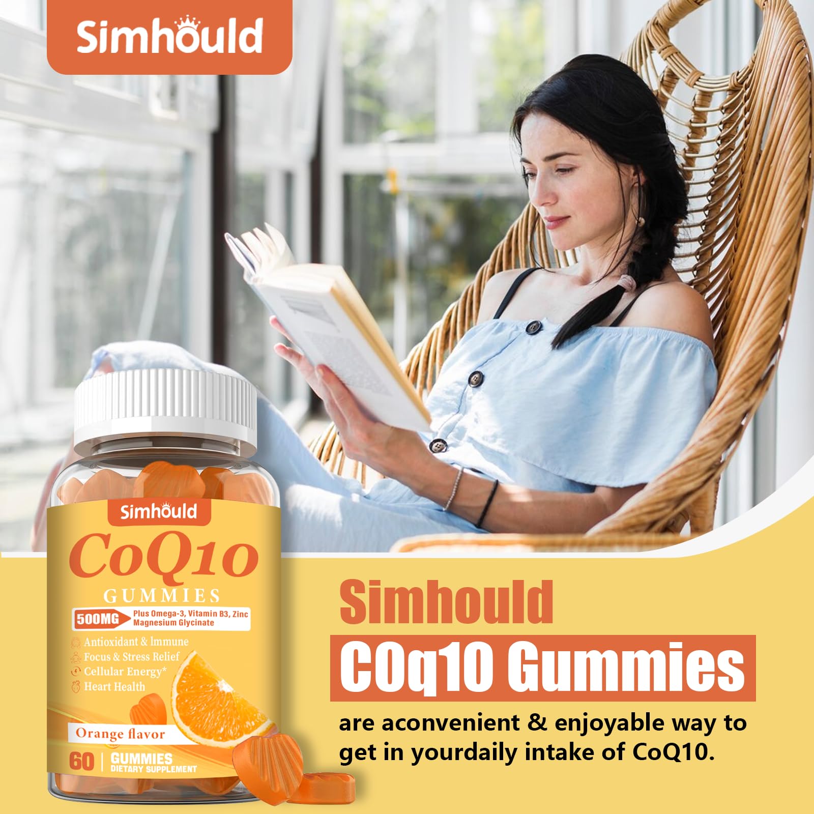 2 Pack CoQ10 500MG Gummies - Plus Omega-3, Magnesium, Vitamin B3 & Zinc - 3X Better Absorption Coenzyme Q10 Supplements for Heart Health, Cellular Energy & Antioxidant, Non-GMO 120 Counts - dailyvitalstore