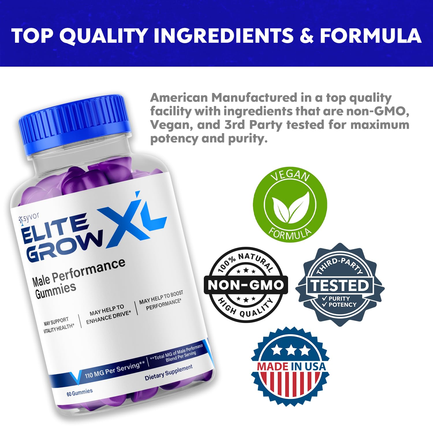 (2 Pack) Elite Grow XL Gummies, Elite GrowXL Maximum Strength Gummy Supplement, Elite Grow X L All Natural Advanced Formula Gummys Chewable Vitamin EliteGrow Delicious Once Daily Gummes (120 Gummies) - dailyvitalstore