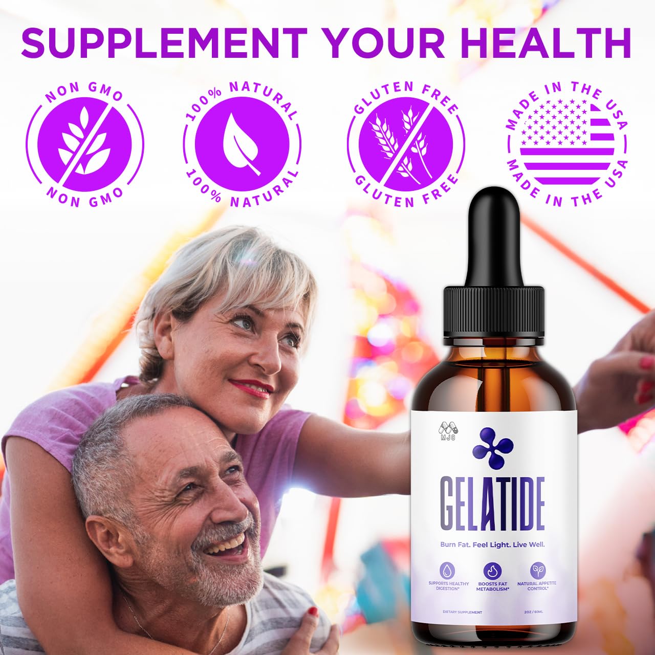 (2 Pack) Gelatide Drops, Official Gelatide Health Support Formula with All Natural Ingredients, Advanced Active Lifestyle Support Supplement Max Strength Vitamin Formula for Women & Men (60 Servings) - dailyvitalstore
