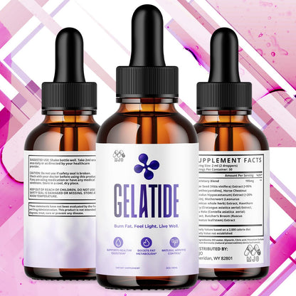 (2 Pack) Gelatide Drops, Official Gelatide Health Support Formula with All Natural Ingredients, Advanced Active Lifestyle Support Supplement Max Strength Vitamin Formula for Women & Men (60 Servings) - dailyvitalstore