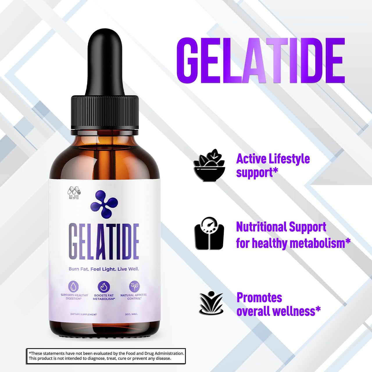 (2 Pack) Gelatide Drops, Official Gelatide Health Support Formula with All Natural Ingredients, Advanced Active Lifestyle Support Supplement Max Strength Vitamin Formula for Women & Men (60 Servings) - dailyvitalstore