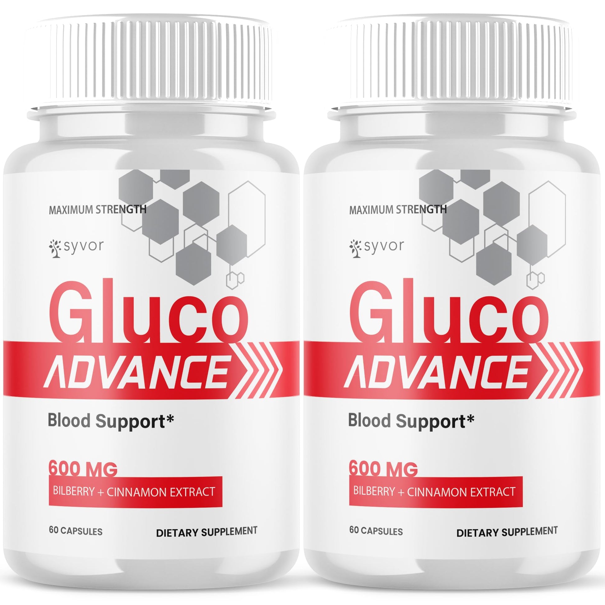 (2 Pack) Gluco Advance Capsules, Official GlucoAdvance Supplement Pills with All Natural Ingredients, Advanced Formula Supplement with Maximum Strength Support Vitamins for Women & Men (120 Capsules) - dailyvitalstore
