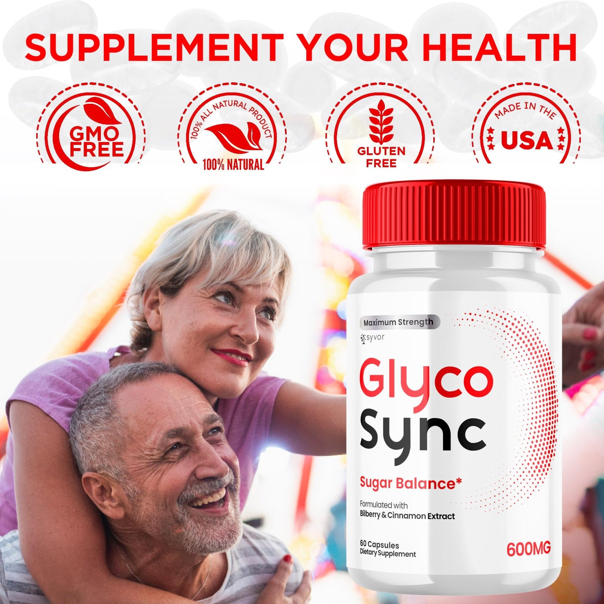 (2 Pack) Glyco Sync Capsules, Official Glyco Sync Balance Pills with All Natural Ingredients, Advanced Formula GlycoSync Joint Health and Wellness Support Max Strength for Men & Women (120 Capsules) - dailyvitalstore
