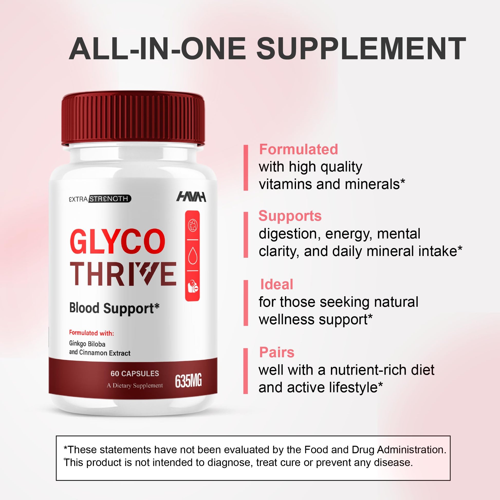 (2 Pack) Glyco Thrive Blood Support GlycoThrive Maximum Strength Capsules, Glyco Thrive Advanced Daily Multivitamin Health and Wellness Supplement, GlycoThrive Health Support Pills (120 Capsules) - dailyvitalstore