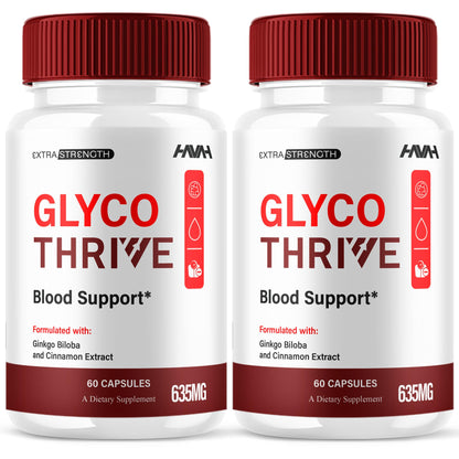(2 Pack) Glyco Thrive Blood Support GlycoThrive Maximum Strength Capsules, Glyco Thrive Advanced Daily Multivitamin Health and Wellness Supplement, GlycoThrive Health Support Pills (120 Capsules) - dailyvitalstore
